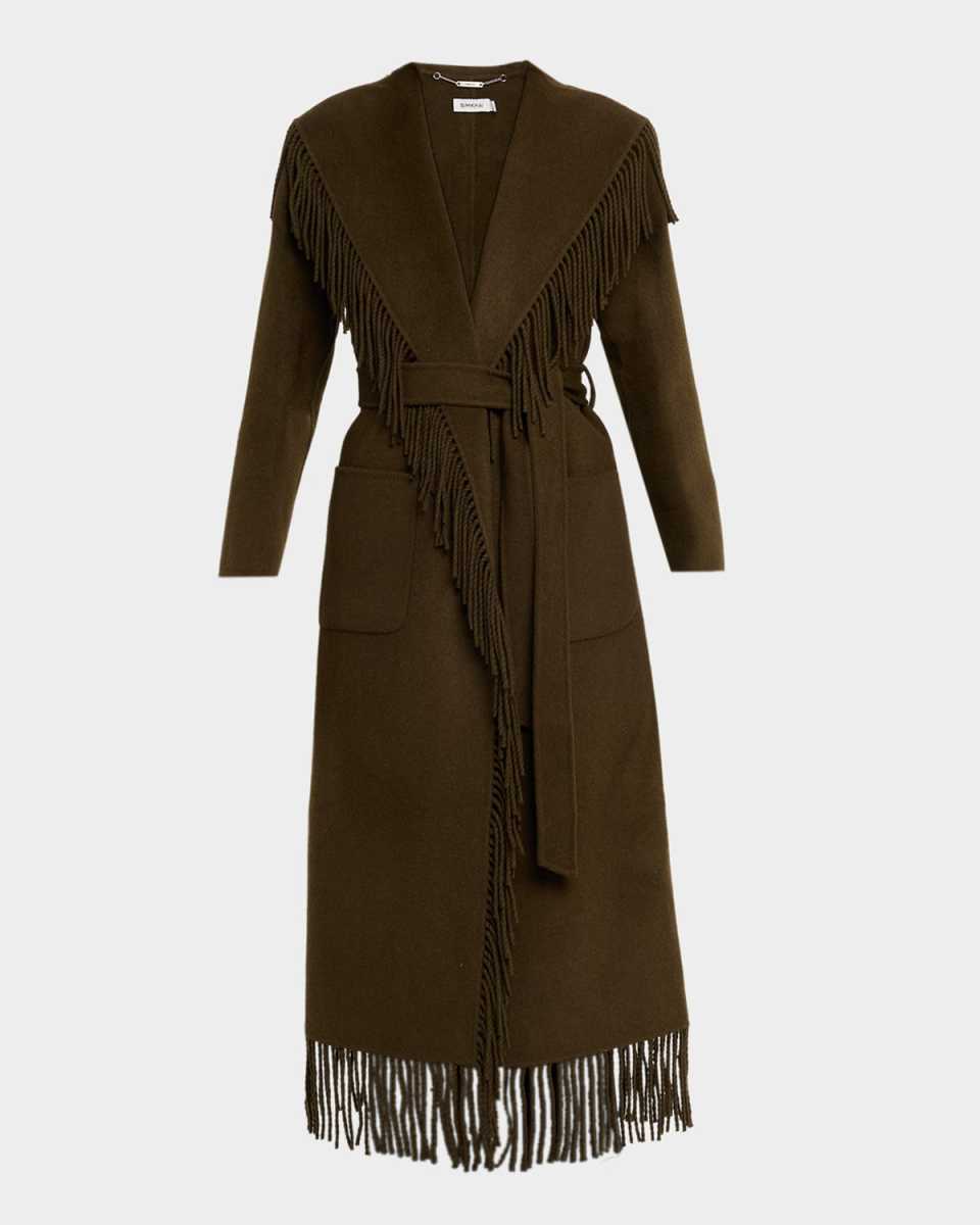 Carrie Fringe Wool Long Coat